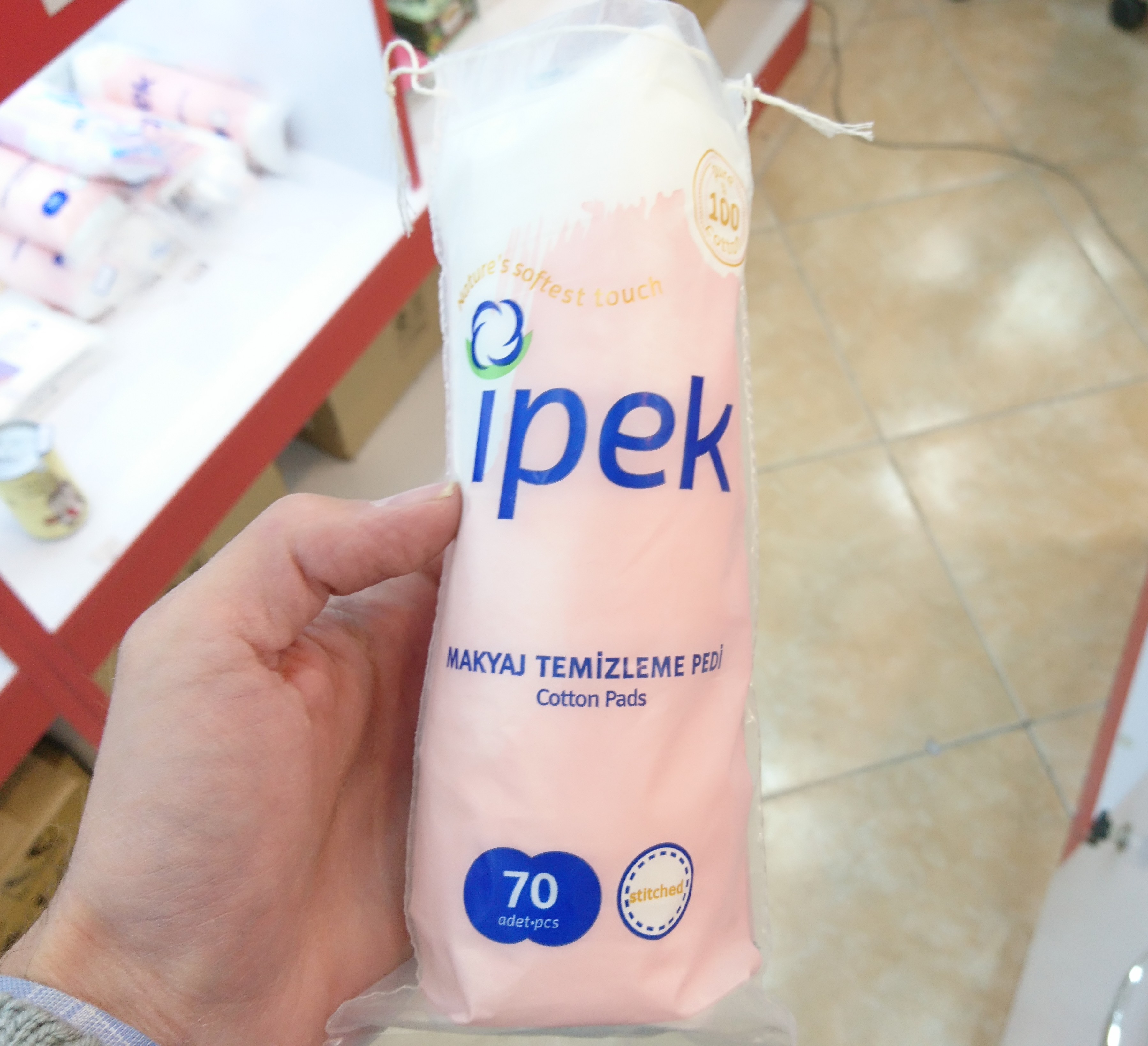 پد سکه ای پاک کننده آرایش آیپک ipek اصلی100درصد پنبه _70 عددی