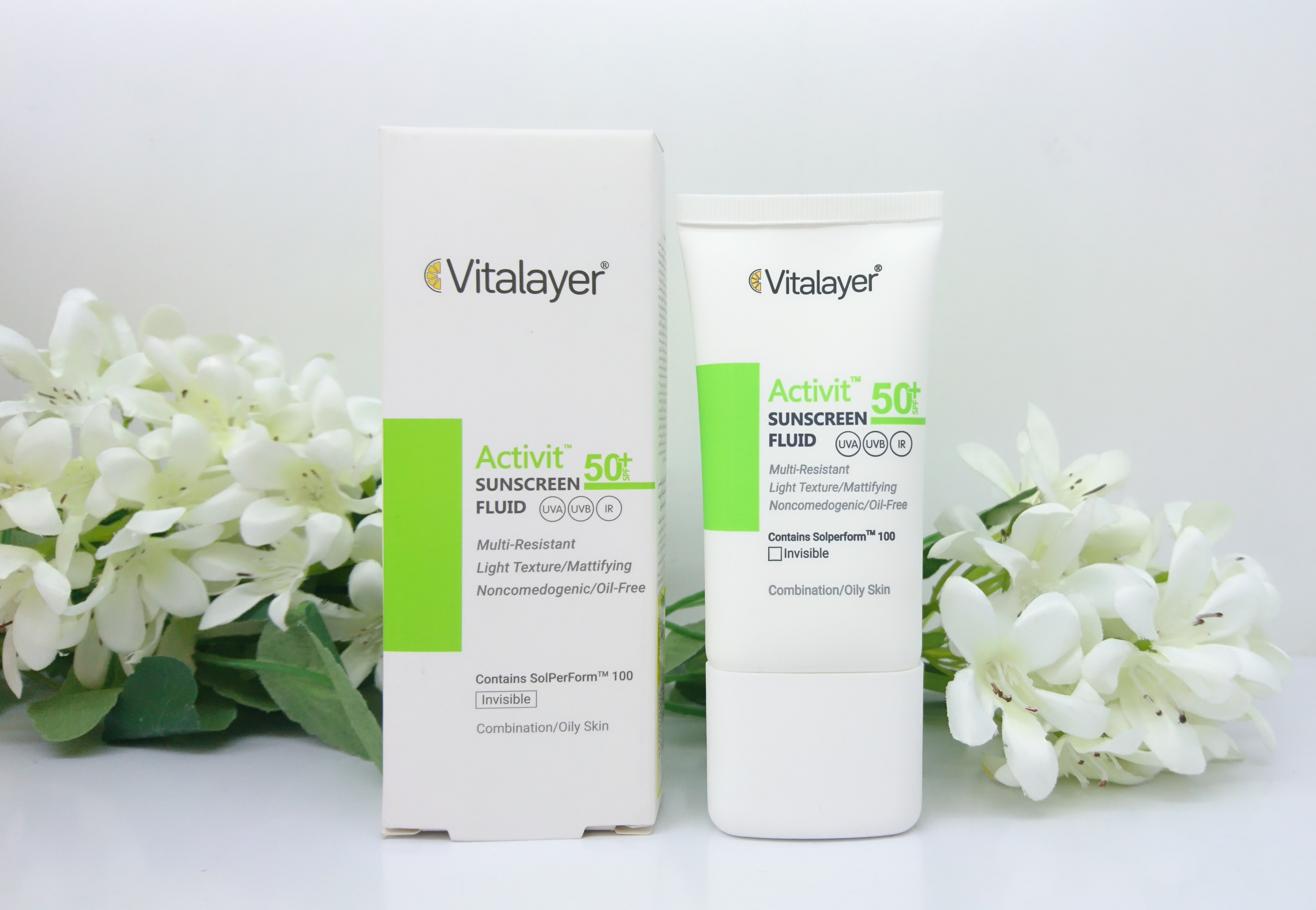 فلوئید ضد آفتاب اکتی ویت ویتالیر مناسب پوست چرب (فلویید ضد آفتاب ویتالیر) SPF50+ بدون رنگ