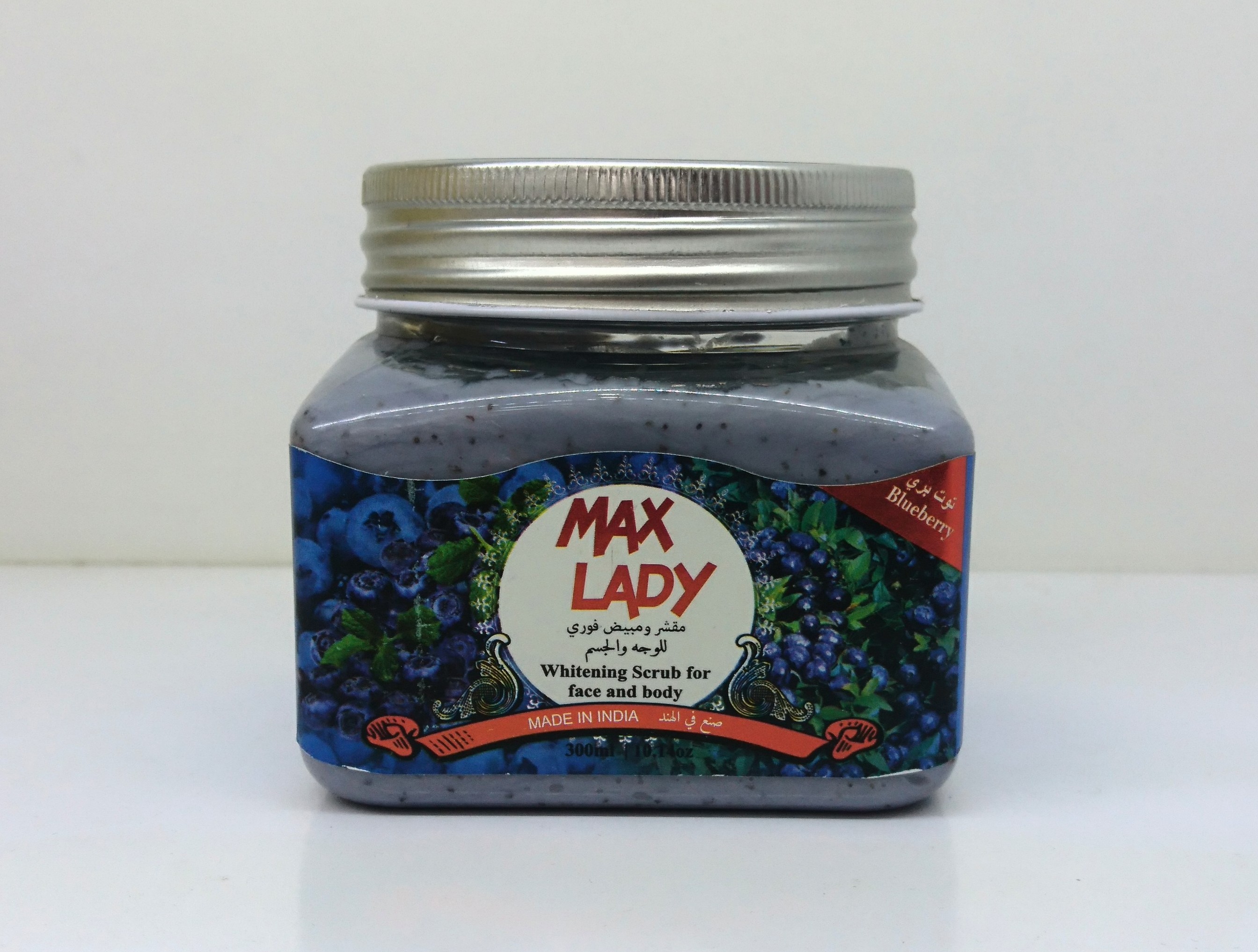 اسکراب شنی صورت و بدن، مکس لیدی MAX LADY حاوی عصاره بلوبری